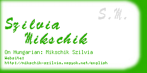 szilvia mikschik business card